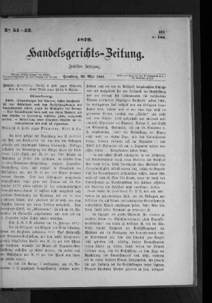 No 51-52 1879. Handelsgerichts-Zeitung.