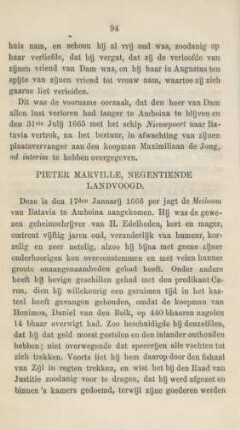 Pieter Marville, negentiende landvoogd