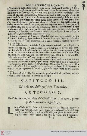 Capitolo III. De'disordini della giustizia Turchesca