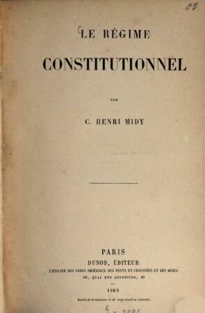 Le régime constitutionnel
