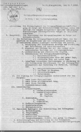 12: Kriegsgefangenenbeschäftigung in Berg- und Hüttenbetrieben