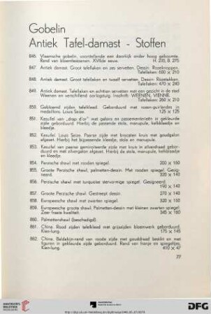 Gobelin - Antik tafel-damast - Stoffen (Nr. 846-875)