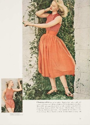 Modeaufnahme, Modelle Dolores Hawkins und Ann Klem, Tearsheet (Mademoiselle)