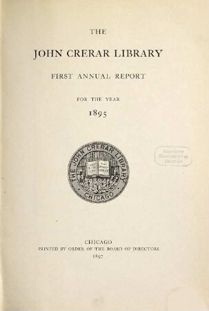 Annual report. 1. 1895