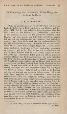 95-108 Stoffsichtung zur kritischen Behandlung des Lebens Luthers : 1. Geburtsjahr