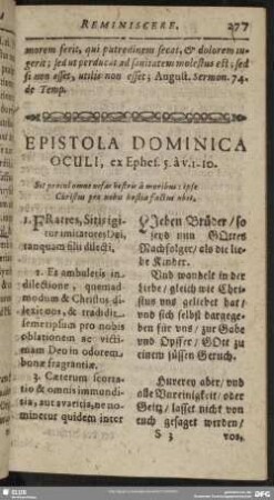Epistola Dominica Oculi, ex Ephes. 5. à v. 1-10