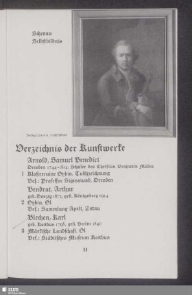 Verzeichnis der Kunstwerke