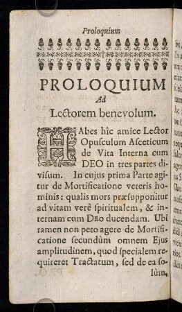 9v-11v, Proloquium Ad Lectorem benevolum.