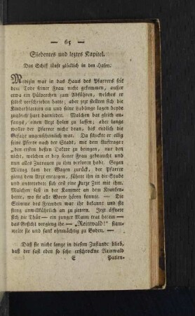 Siebentes und leztes Kapitel.