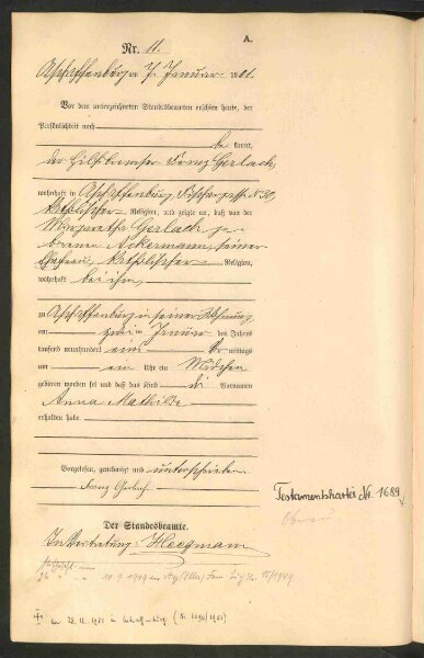 Standesamtsbuch der Stadt Aschaffenburg: Geburten 365/1900 - 184/1901
