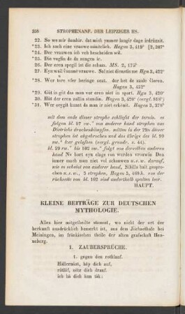 Kleine Beiträge Zur Deutschen Mythologie.
