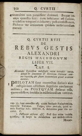 Q. Curtii Rufi De Rebus Gestis Alexandri Regis Macedonum Liber VII.