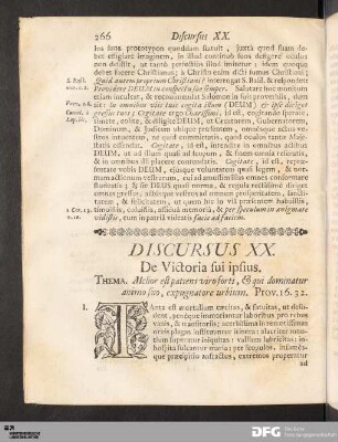 Discursus XX. De Victoria sui ipsius