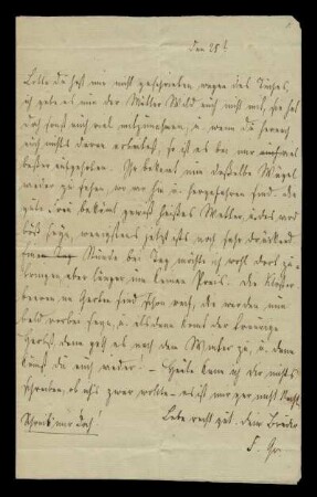 Brief von Ferdinand Philipp Grimm an Charlotte Amalie Grimm