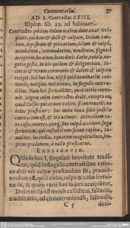 Ad L. Contractus XXIII. Ulpian. lib. 29. ad Sabinum