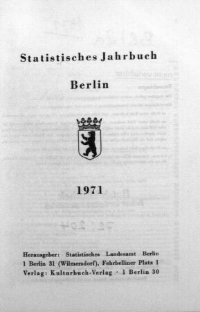 1971: Statistisches Jahrbuch