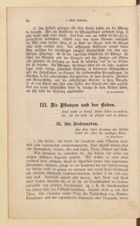 III. Die Pflanzen und der Boden