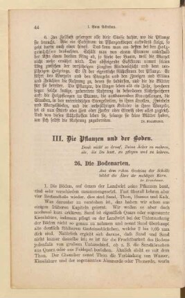 III. Die Pflanzen und der Boden