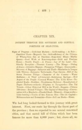 Chapter XIX. Journey through the southern and central portions of Shan-tung