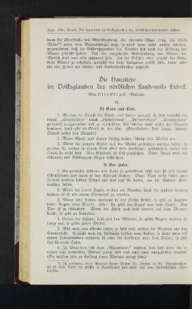 Die Haustiere im Volksglauben des nördlichen Landesteils Lübeck.