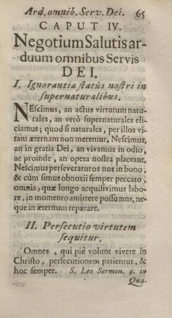 Caput IV. Negotium salutis arduum omnibus servis dei.
