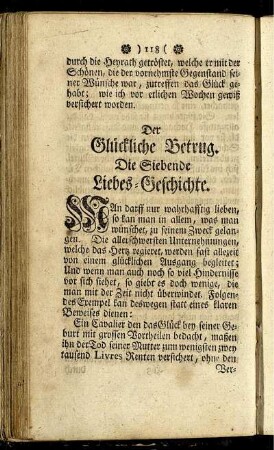 Die Siebende Liebes-Geschichte. Der Glückliche Betrug.
