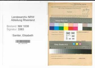 Entnazifizierung Elisabeth Saniter , geb. 26.02.1913 ()