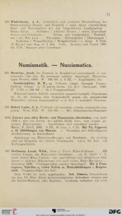 Numismatik (Nr. 301-309)