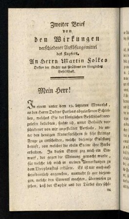 346-368, Zweiter Brief von den Wirkungen verschiedener Auflösungsmiel des Kupfers.