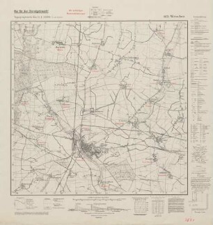 3671 Wreschen, Topographische Karte 1:25000 (4cm - Karte)