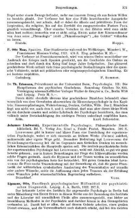 375, Johannes Lindworski. Experimentelle Psychologie