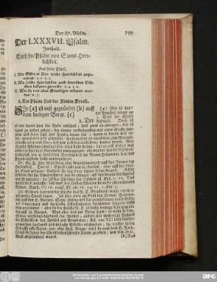 Der LXXXVII. Psalm.