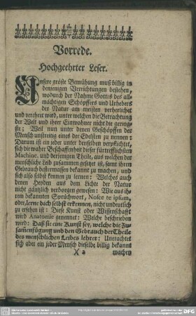 Vorrede. Hochgeehrter Leser