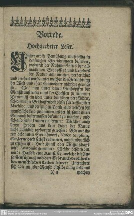 Vorrede. Hochgeehrter Leser