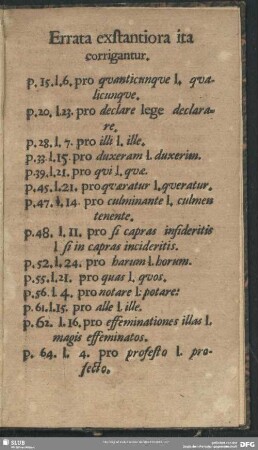 Errata exstantiora ita corrigantur