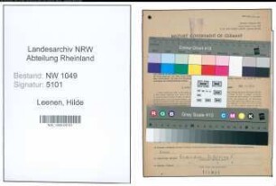 Entnazifizierung Hilde Leenen , geb. 04.06.1911 (Lehrerin)