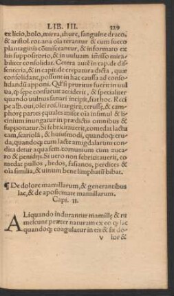 De dolore mamillarum ... Capi. 11.