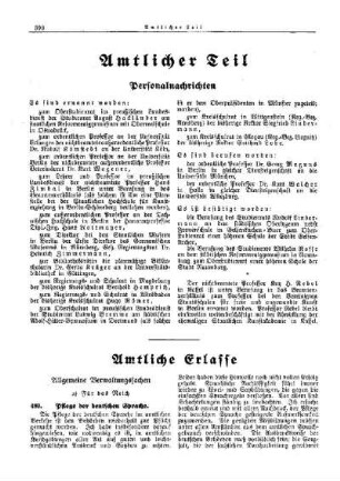 Pflege der deutschen Sprache : [Allgemeine Verwaltungssachen] ; [Für das Reich] ; [Amtliche Erlasse] ; [Amtlicher Teil]