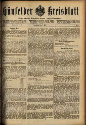 Ausgabe vom Samstag, den 08. Juli 1916.