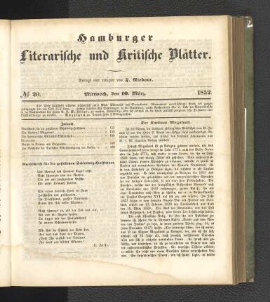 No. 20. 10. März 1852