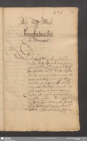 Das Saltz-Werck zu Franckenhaußen In Thüringen