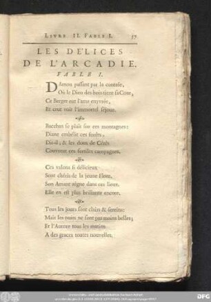 Les Délices De L'Arcadie. Fable I.