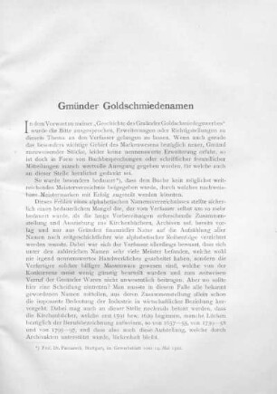 Gmünder Goldschmiedenamen