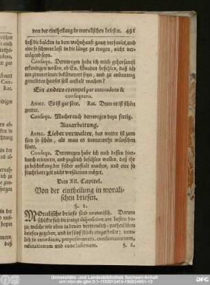Das XII. Capitel. Von der eintheilung in moralischen briefen.