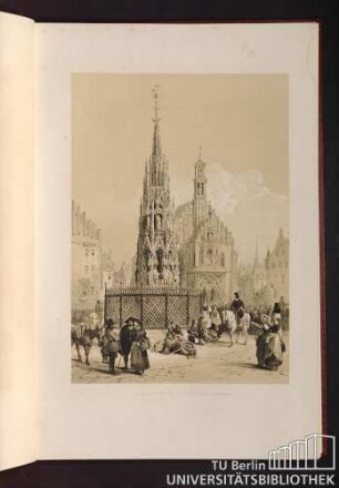 La Belle Fontaine Et L' Église Notre Dame A Nuremberg