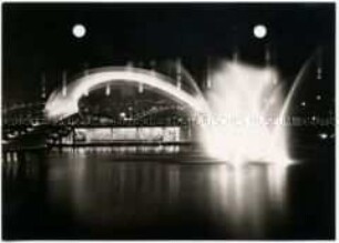 Berlin, Tiergarten, Kongresshalle bei Nacht