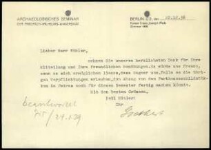 F. Goethert an K. Kübler