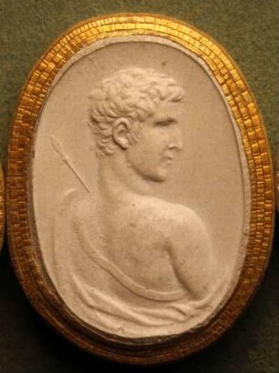 Rückenansicht des Meleager mit einem Wurfspieß (Daktyliothek, Zweites Historisches Tausend)