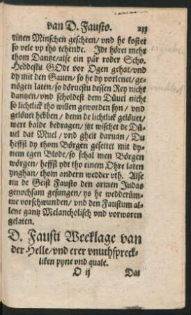 D. Fausti Weeklage van der Helle ... Dat 66. Capittel.