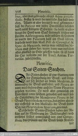 Pleuritic. Das Seiten-Stechen